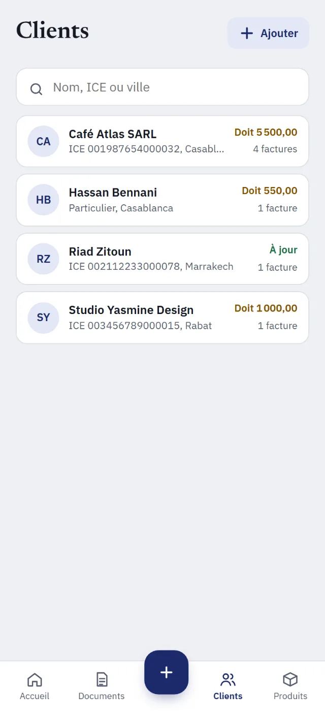 Liste des clients
